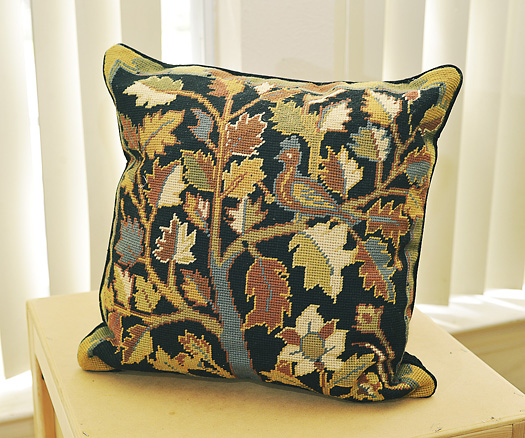 Needlepoint Pillows with Birds. 18"x18". 100% Wool.